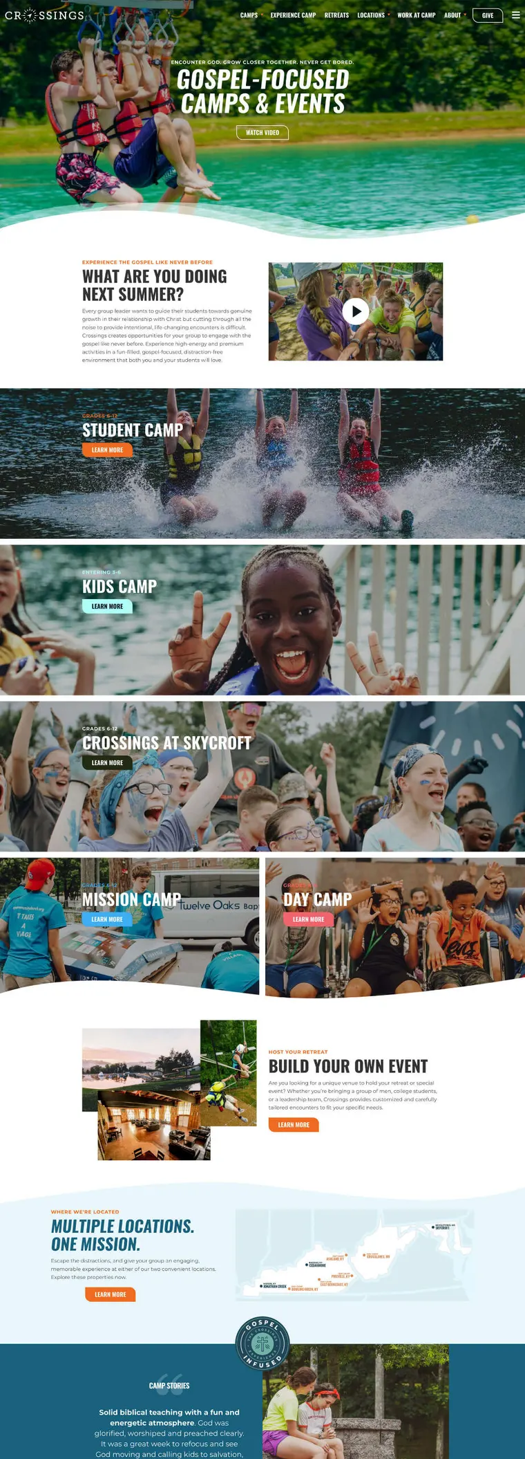 Crossings Camps, camp website