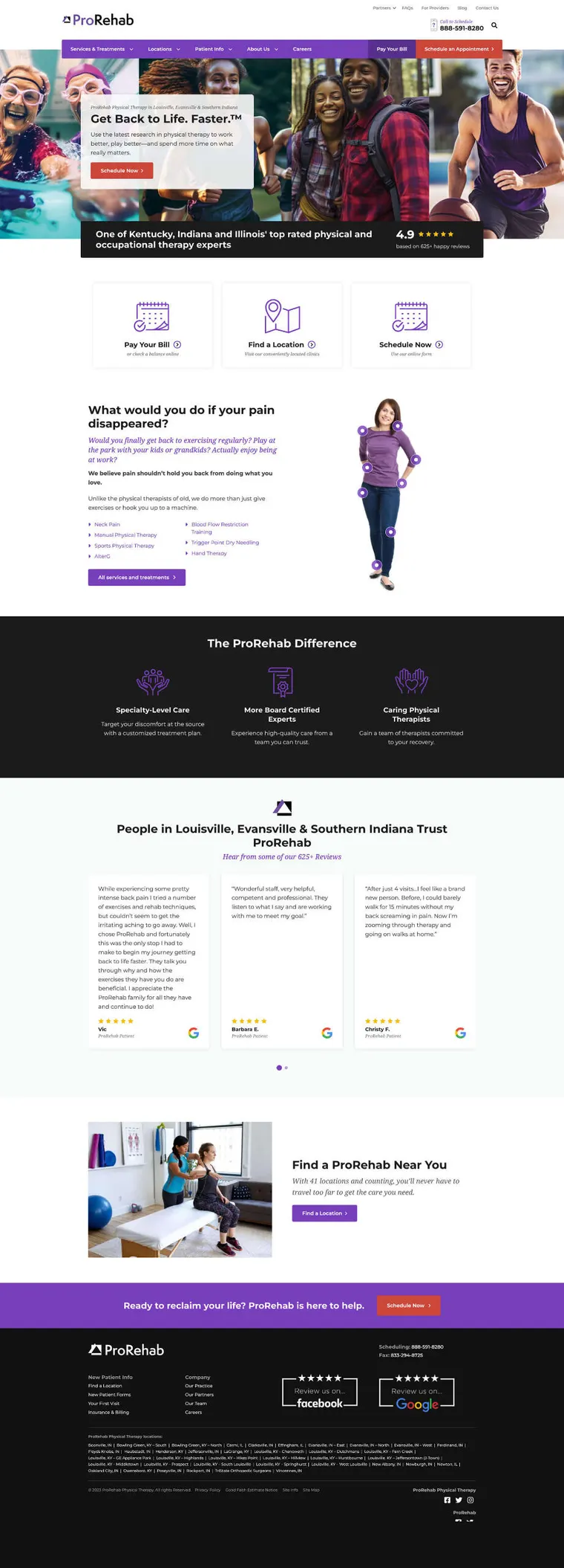ProRehab, physical therapy website
